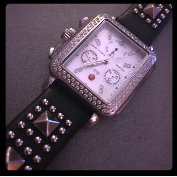 Michele Rockstud style black Watch Band or Rusty
